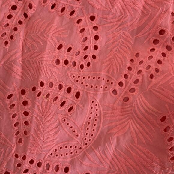 Waimari Belmond Coral Pink Puff Sleeve Eyelet Lace Peasant Maxi Dress Size S - Picture 8 of 9